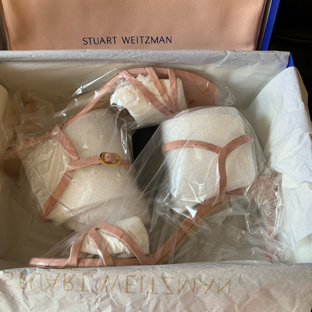 Stuart‎ Weitzman Starla 80 Suede Sandal ‘Peach Blush’ NWT